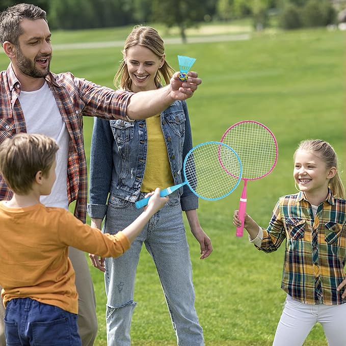 KH Badminton Rackets Set of 2 4 6 for Adults Kids,Beach Lawn Backyard Game Outdoor Sports,Racquets,Shuttlecocks & Carry Bag Included