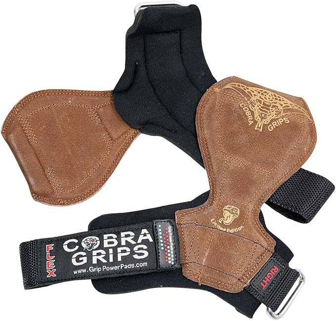 2018 Cobra Grips Flex Model Weight Lifting Gloves Heavy Duty Straps Alternative Power Lifting Hooks for Deadlifts with Padded Wrist Wrap Support Bodybuilding