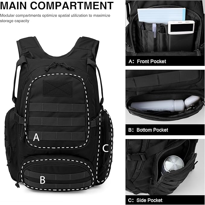 Mardingtop 25L Tactical Backpacks Molle Hiking daypacks for Camping Hiking Military Traveling Motorcycle