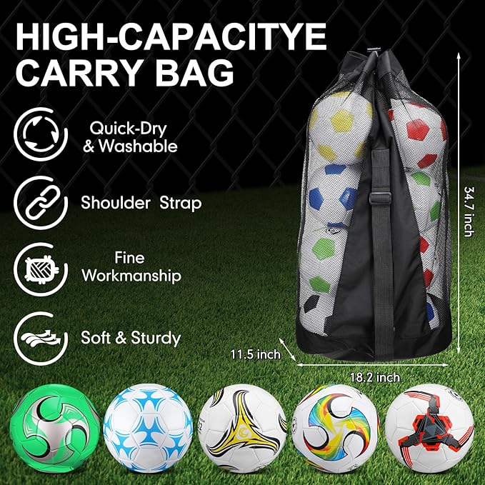 Libima 13 Pcs Soccer Ball Bulk 10 Pcs Official Soccer Ball with 2 Pump and Carry Bag Indoor Outdoor Training Game Sport Gift for Youth Adult Back to School