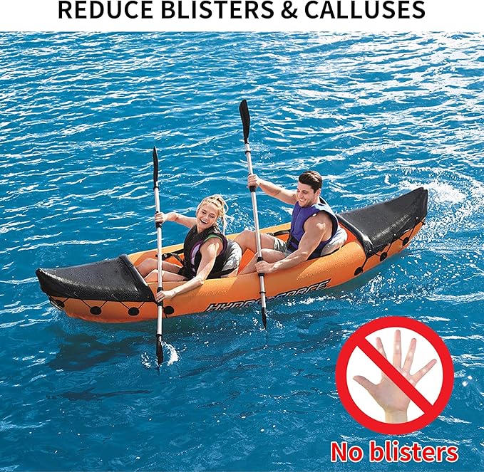 Kayak Paddle Grips, No-Slip Silicone Grips, Blister Prevention, Kayaking Accessories for Take-Apart Paddle (Diameter 1.18 Inches)