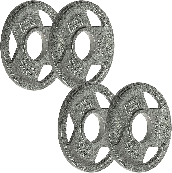 Cast Iron Gym Weight Plates | 1" and 2" Olympic Bumper Plates for Weightlifting, CrossFit, Deadlift, and Squat
