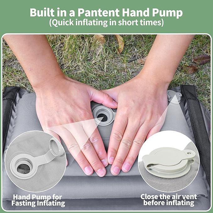 EULANT Lightweight Inflatable Folding Seats for Camping Chair with Back Support and Adjustable Straps,Foldable Bleacher Chairsfor Camping Hiking Sporting Events and Park