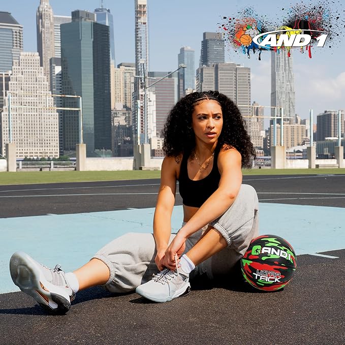 AND1 Ultra Grip Basketball: Official Regulation Size 7 (29.5 inches) Rubber- Deep Channel Construction Streetball, Made for Indoor Outdoor Basketball Games