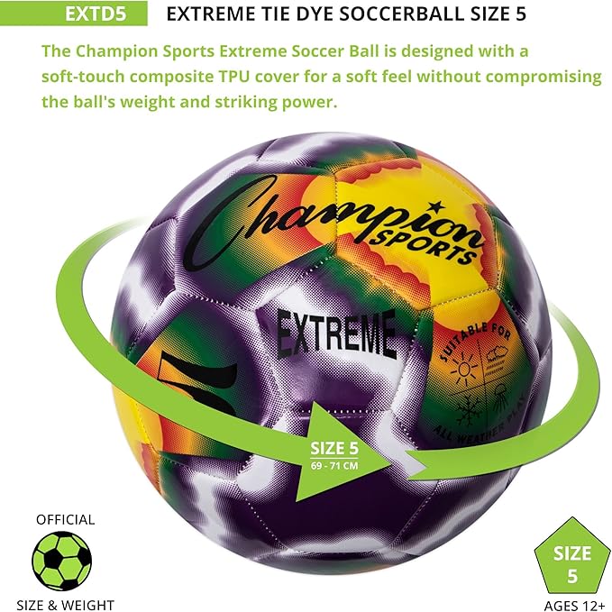 Champion Sports Tie Dye Soccer Ball