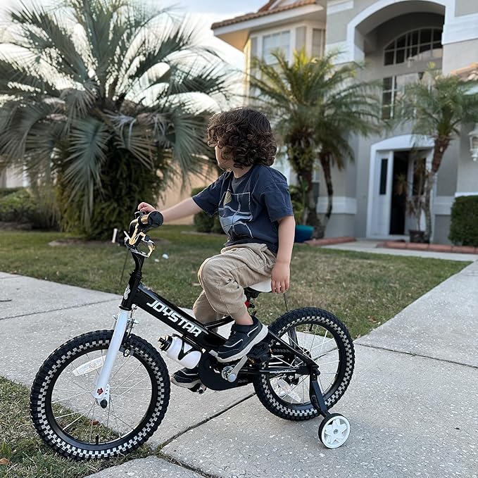 JOYSTAR Little Daisy Kids Bike for Girls Boys Ages 2-7 Years, 12 14 16 Inch Girls Bikes with Doll Bike Seat & Streamers, Boys Bike with Flag & Number Plate, Multiple Colors