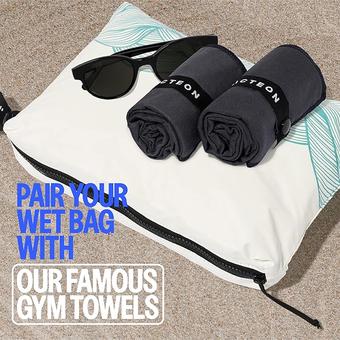 Acteon Wet Dry Travel Bag, Splash Water Resistant & Heavy Duty Zipper Reusable Bags, Small Pocket-Friendly Pouch for Cloth Baby Diaper, Dirty Laundry Clothes, Swimsuit, Toiletries, Beach, Pool & Gym