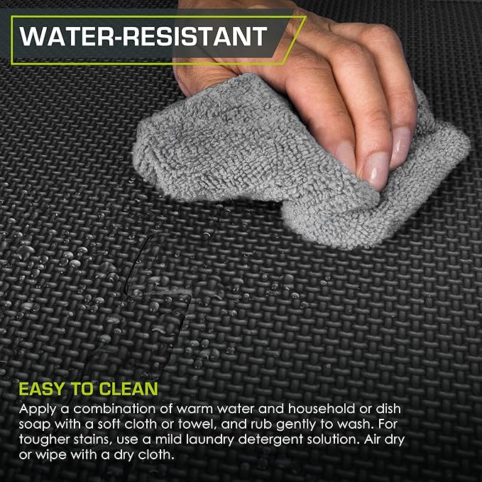 ProsourceFit Extra Thick Puzzle Exercise Mat 1", EVA Foam Interlocking Tiles for Protective, Cushioned Workout Flooring for Home and Gym Equipment, Black 3-Pack