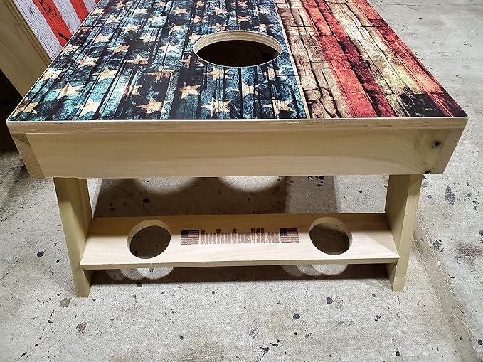 American Flag Series - Premium Cornhole Boards w Cupholders and a Handle - Includes 2 Regulation 4' x 2' Cornhole Boards w Premium Birch Plywood and 8 Cornhole Bags