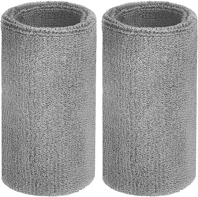 Willbond 6 Inch Wrist Sweatband Sport Wristbands Elastic Athletic Wrist Bands for Sports 2 Pieces