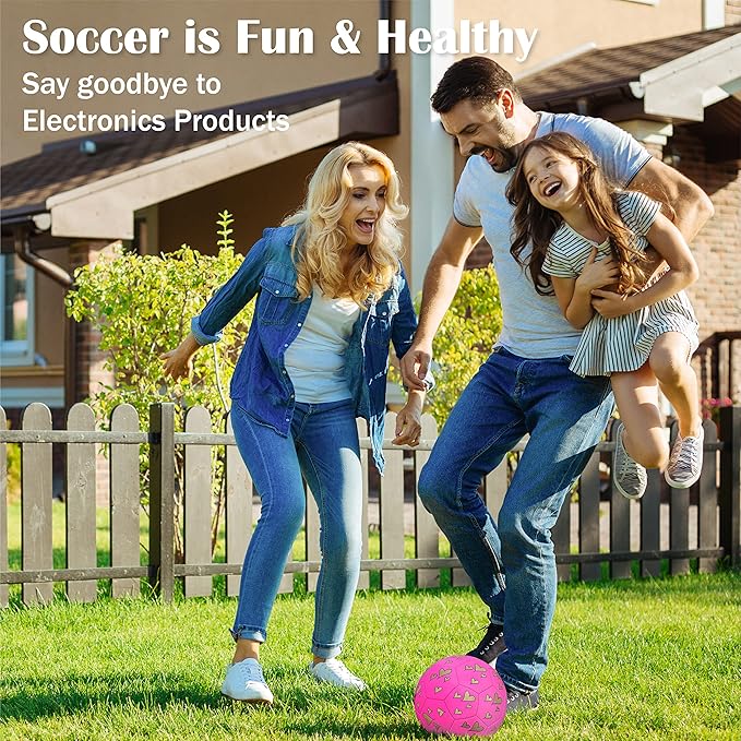 Soccer Ball Size 3, Size 4 - Kids Aged 3-5 6-8 8-12 Outdoors Sports Training Playing Ball Set with Pump Teens Girls Boys Back to School Gift