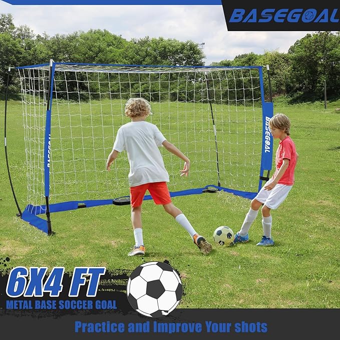 Soccer Goal,Soccer Net,Soccer Goals for Backyard,with Bow Frame,Collapsible Metal Base and Agility Ladder
