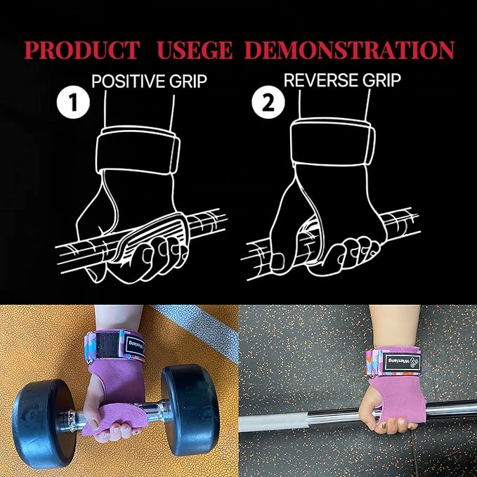 Adjustable Neoprene Padded Wrist straps for Weightlifting,Weight Lifting Straps Gym weight lifting wrist wraps，Gym Accessories for women for Men/Women(Pair)