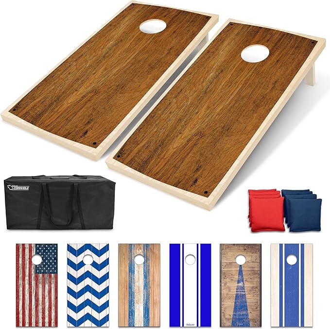 GoSports Portable Cornhole Sets, 8 Styles – Choose 4 x 2 ft or 3 x 2 ft - Boards Include 8 Bean Bags, Travel Case, and Game Rules