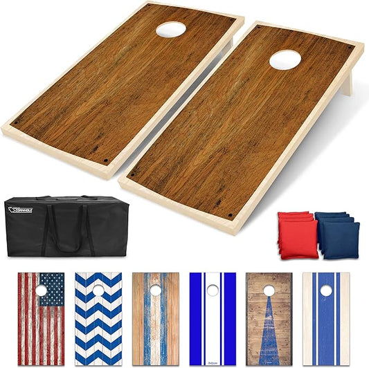 GoSports Portable Cornhole Sets, 8 Styles – Choose 4 x 2 ft or 3 x 2 ft - Boards Include 8 Bean Bags, Travel Case, and Game Rules