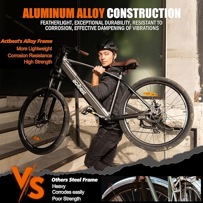 Core Electric Bike for Adults - Peak 1000W/1200W Brushless Motor Ebike, 468&500Wh Removable Built in Battery 26&27.5X2.1 Tire Step Over Bicycle with 7 Speed, Commute E Bikes