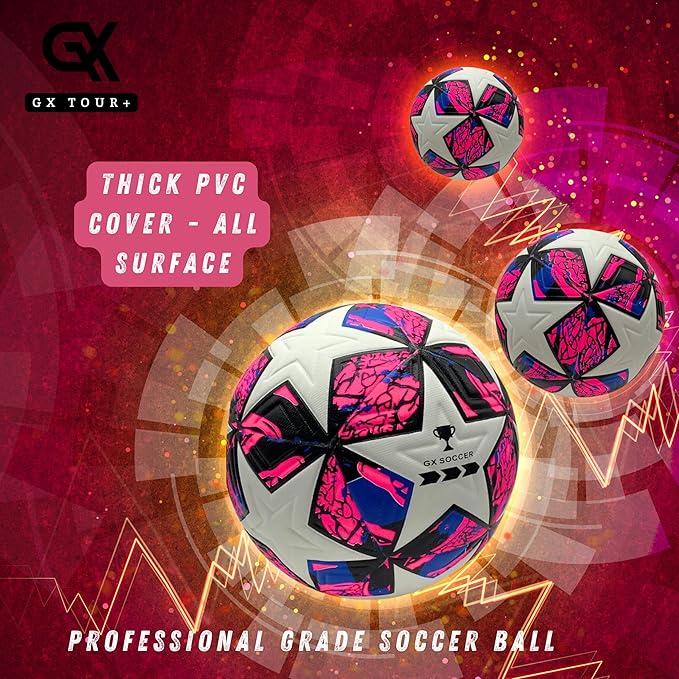 Soccer Ball Size 4. GX Soccer Champions Soccer Ball. Professional Grade PU Durable Material.