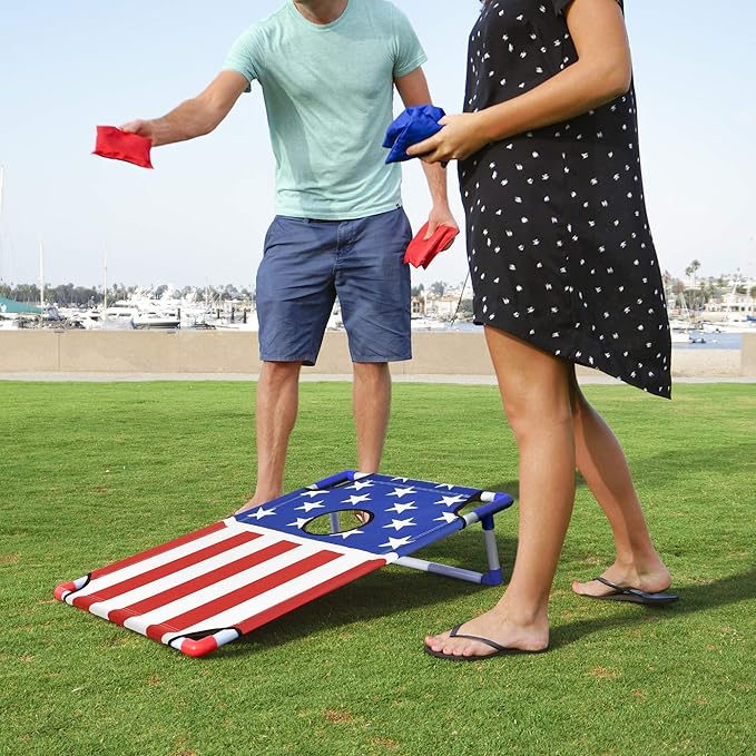 GoSports Portable Cornhole Game Sets – Premium Outdoor Lawn or Beach Toss Game for Kids and Adults