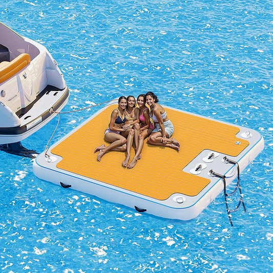 Specraft Inflatable Floating Dock, Non-Slip Air Dock Platform loating Island Raft with Rope Ladder for Pool Lake Beach Ocean