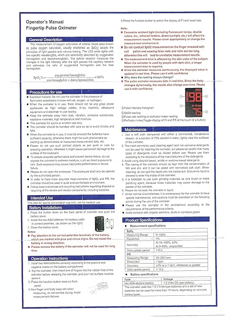 Fingertip Pulse Oximeter- HOLFENRY Mini Oximeter Oxygen Saturation Monitor for SpO2/Heart Rate/PI, Oxygen Monitor Fingertip 02 Pulse Oximeter Finger, Gray