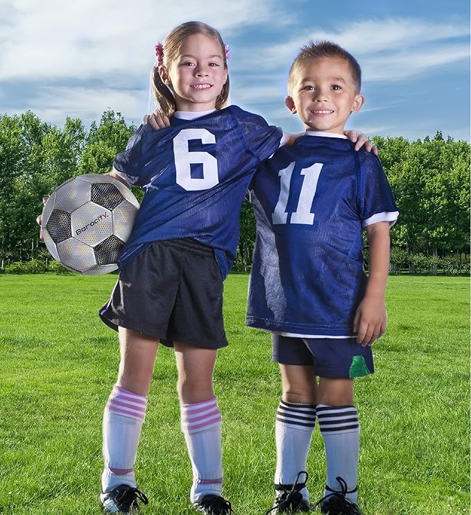 Soccer Ball - Premium Boy and Girl Official Match Ball with Cool Reflective Iridescent Rainbow Hex Pattern, Durable, Indoor, Outdoor, Training, Practice, Playtime and Games