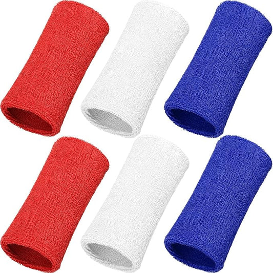 WILLBOND 6 Inch Wrist Sweat Bands for Men Women Tennis Elastic Athletic Long Sweatband Wrist Absorbent for Basketball Tennis Running Outdoor Activity