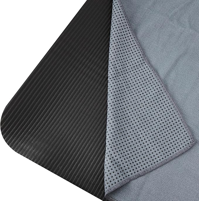 Non Slip Hot Yoga Towel with Grip Dots – Sweat Absorbent Microfiber Yoga Mat Towel for Hot Yoga, Pilates, Bikram & Fitness – 72"x24" Anti-Slip, Quick-Dry, Machine Washable