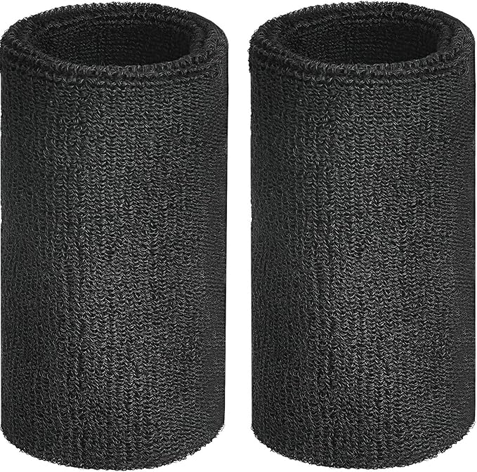 Willbond 6 Inch Wrist Sweatband Sport Wristbands Elastic Athletic Wrist Bands for Sports 2 Pieces