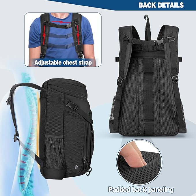 Baseball Bag for Adult and Youth, Baseball Backpack Softball Bag with Helmet Holder, Shoe Compartment and Fence Hook