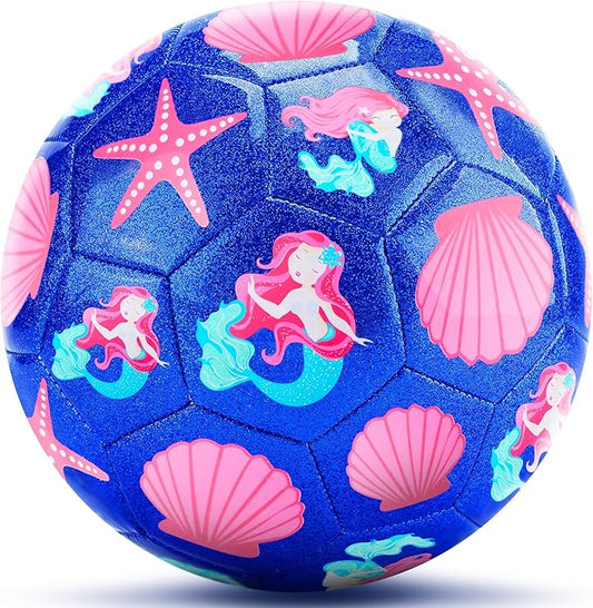 Soccer Balls Size 3 for Girls Soccer Ball for Kids Aged 4-6 6-8 Beginners Outdoors Sports Ball Recreation Playing Ball Birthday Christmas Back to School Gifts