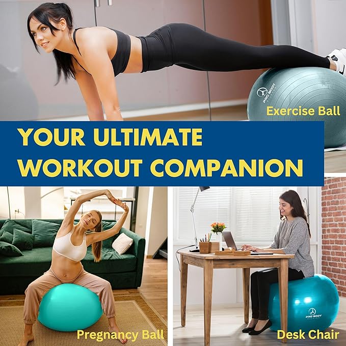 ProBody Pilates Pregnancy Ball - Yoga Ball for Pregnancy with Book, Prenatal, Labor & Postnatal Maternity Exercise