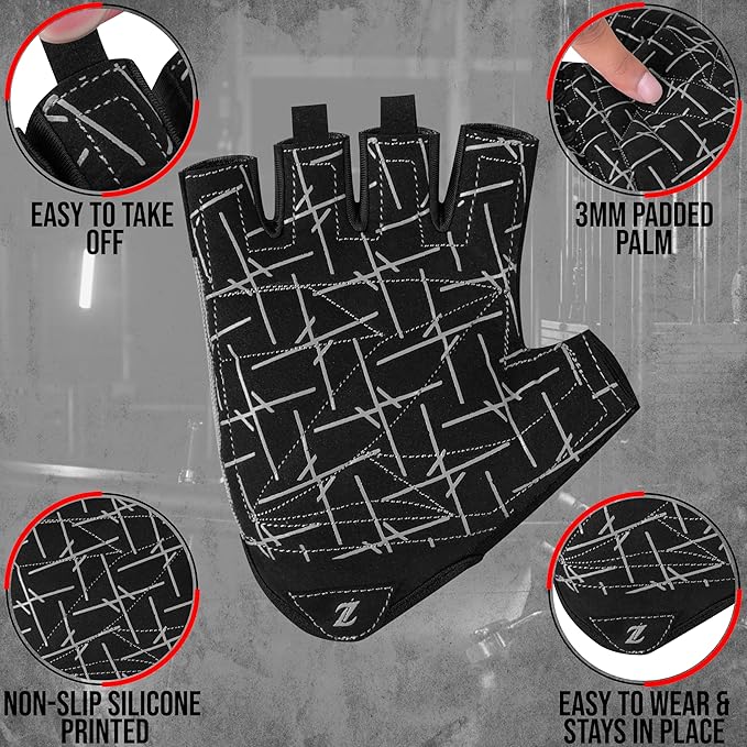 ZRIX Breathable Workout Gloves for Women, Weight Lifting Gloves for Gym, Cycling, Exercise, Fitness and Training, with Excellent Grip and Cushion Pads