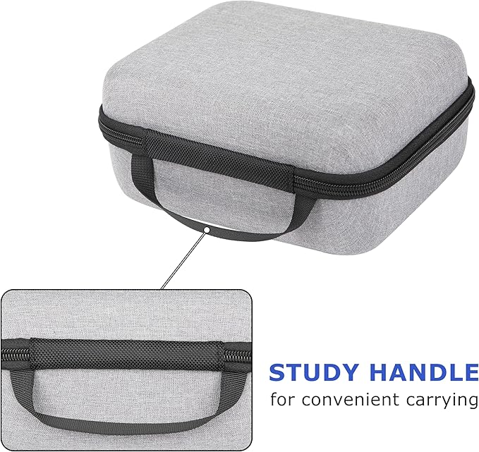 Ginsco Universal Hard Shell Case for Blood Pressure Monitor, Compatible with Omron Platinum/Gold, Portable Carrying Travel Case with Handle, Mesh Pocket for Cuff/Batteries/Charger (Gray, L)