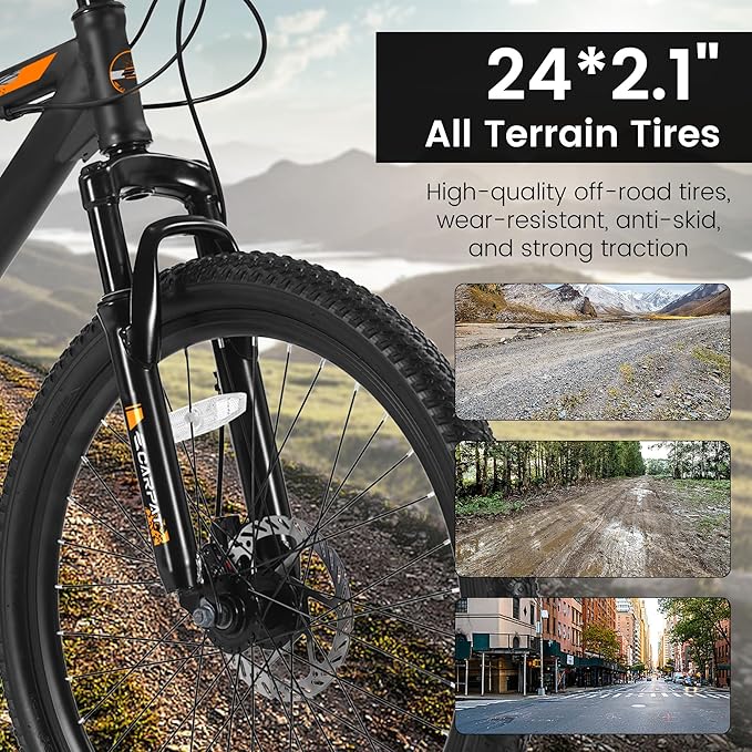 24/26/27.5 Inch Wheels Mountain Bike Shimano 21 Speeds with Mechanical Disc Brakes Aluminum/High-Carbon Steel Frame Suspension MTB Bikes Mountain Bicycle for Adult & Teenagers