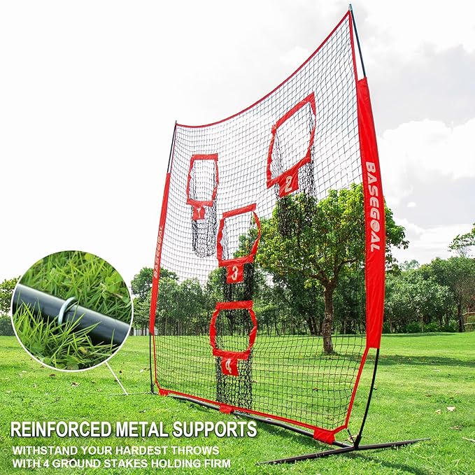 8ft Football Nets with 4 Target Pockets for Improving Accuracy Throwing