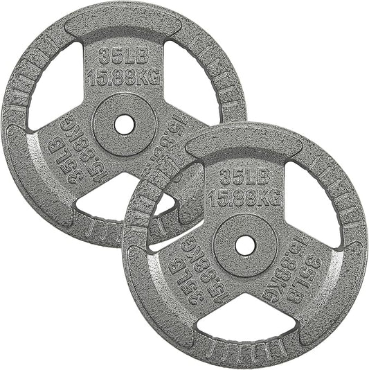 Cast Iron Gym Weight Plates | 1" and 2" Olympic Bumper Plates for Weightlifting, CrossFit, Deadlift, and Squat