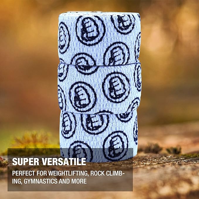 WOD Nation Flexible Hook-Grip Athletic Tape – Easy-Tear, Sweat-Proof Thumb & Finger Strips for Weightlifting