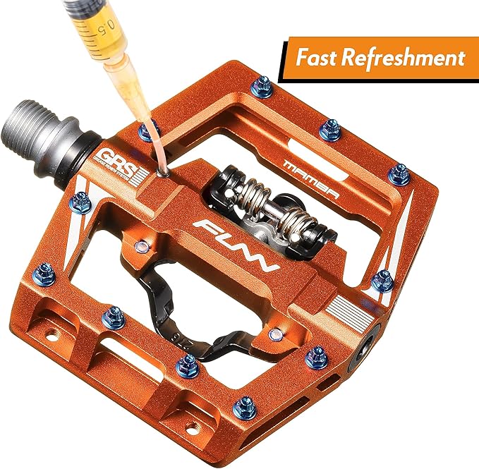 Funn Mamba S MTB Clipless Pedals, Single Sided Clip Mountain Bike Pedals, Compatible with SPD Cleats, 9/16-Inch CrMo Axle Bicycle Pedals for MTB/BMX/Gravel Cycling