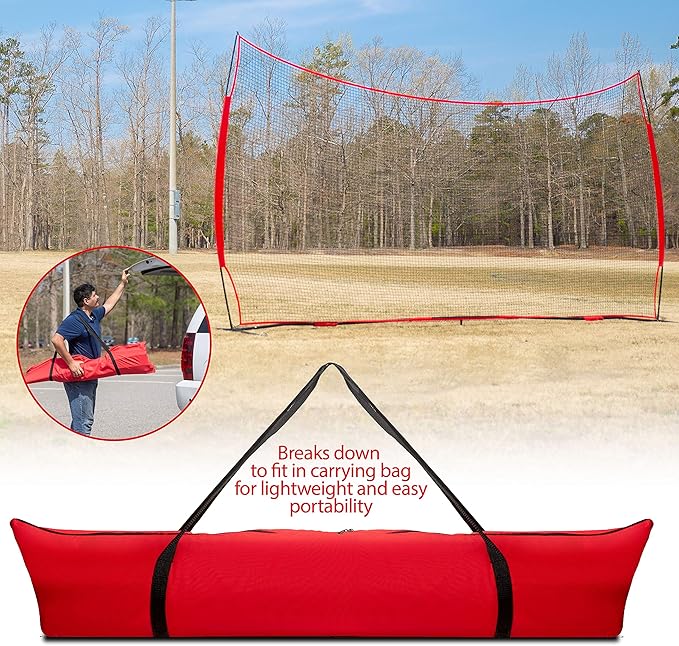 20x10 Foot Lacrosse Backstop, 200 Sq Feet of Protection Perfect for Lacrosse, Soccer, Baseball, Basketball. Hockey, Best Lacrosse Net, Baseball Net, Sports Netting for Backyard