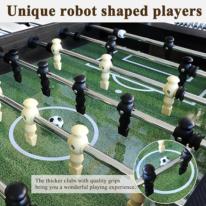 Seydrey 55-Inch Competition Foosball Table, Black, with Chrome-Plated Steel Rods