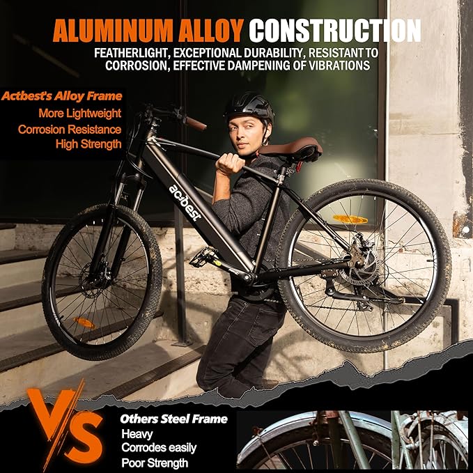 Core Electric Bike for Adults - Peak 1000W/1200W Brushless Motor Ebike, 468&500Wh Removable Built in Battery 26&27.5X2.1 Tire Step Over Bicycle with 7 Speed, Commute E Bikes