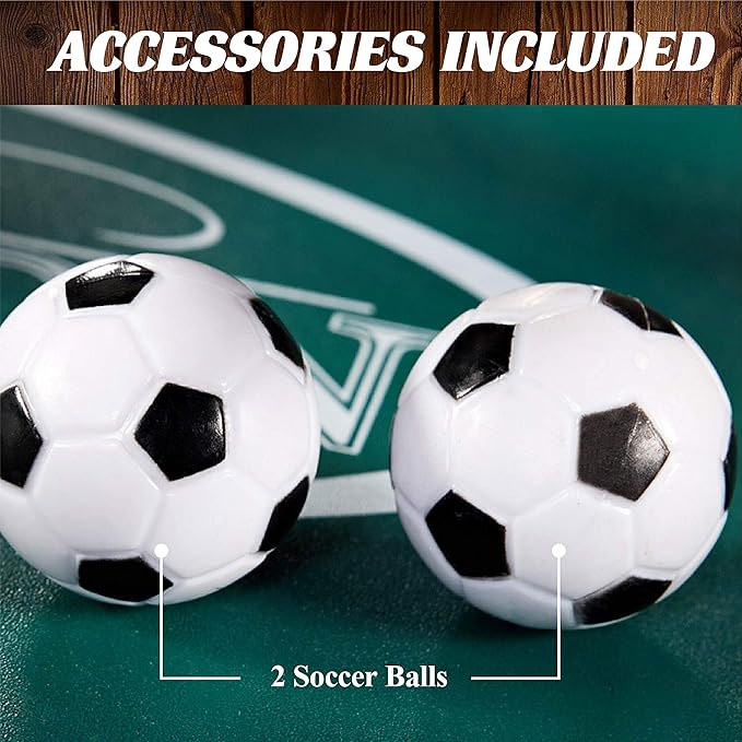 Barrington Foosball Multiple Styles Soccer Foosball Tables, Durable & Stylish Designs with Tabletop Sports Soccer Balls, Perfect for Family Game Rooms