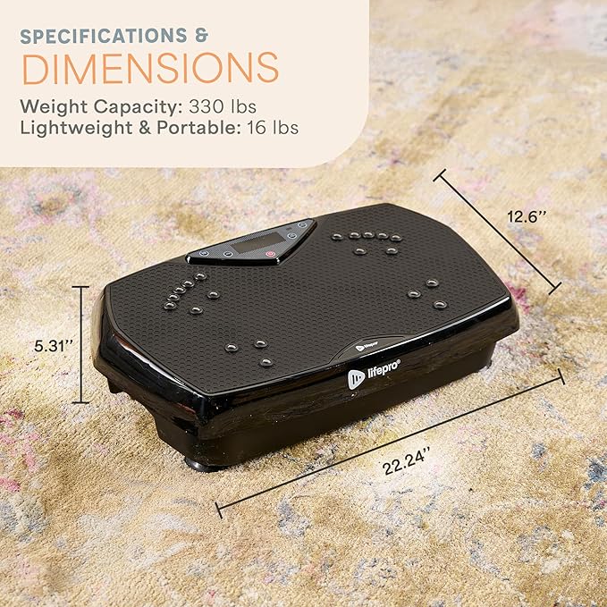 Lifepro Vibration Plate Exercise Machine with Magnetic Acupoints - Full Body Vibration Platform for Beginners and Recovery - Ideal Lymphatic Drainage Massager for Muscle Toning and Overall Fitness