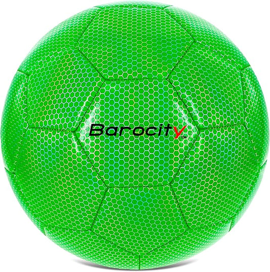 Soccer Ball - Premium Boy and Girl Official Match Ball with Cool Reflective Iridescent Rainbow Hex Pattern, Durable, Indoor, Outdoor, Training, Practice, Playtime and Games