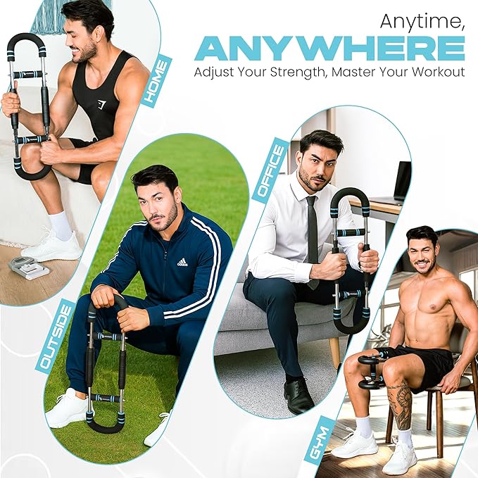 Twister Arm trainer for Men & Women – Adjustable (40-90 lbs) Chest & Arm Workout Equipment Portable Spring Home Gym Strength Trainer with 4 Spring, Anti-Slip Handles for Easy Grip & Carry Bag