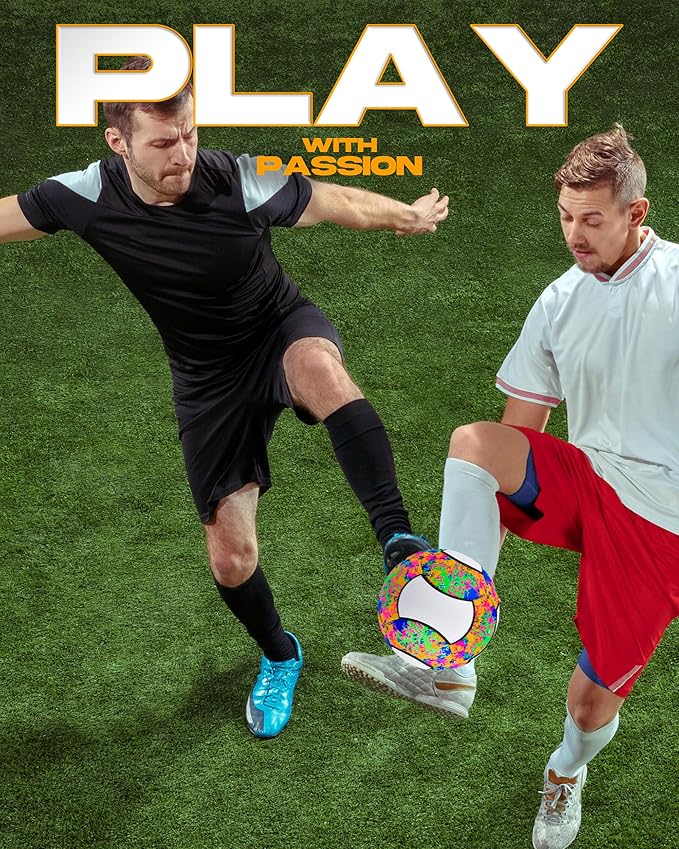 American Challenge Carnaval 18 Panel Soccer Ball – Size 3, 4, 5 – Soccer Ball Size 5 & 4 – Durable Soccer Balls for Training, Practice & Games – Official Size Options