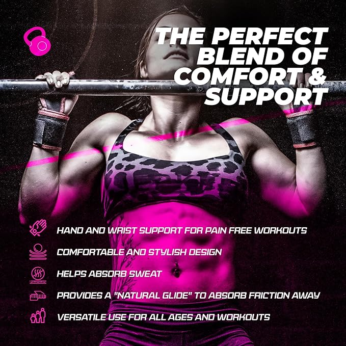 JerkFit WODies Gymnastics & Weightlifting Grips with Wrist Wraps – 3 Hole Versatile Gym Gloves for Pull Ups, Gym Training & Cross Training – Hand Grips Palm Protector for Men & Women