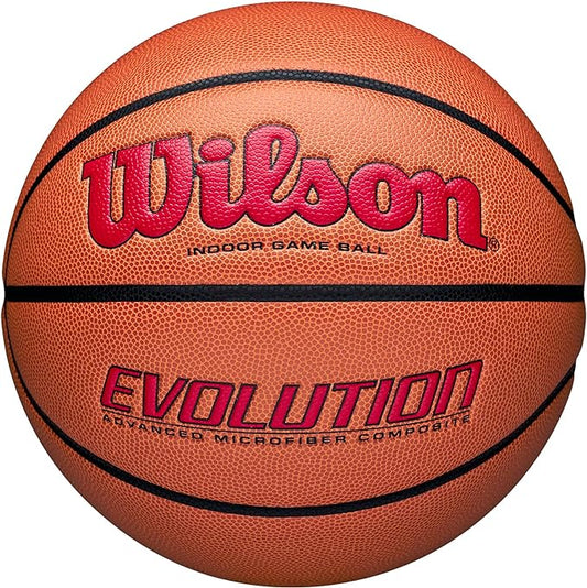 WILSON Evolution Indoor Game Basketballs - Size 5, Size 6 and Size 7