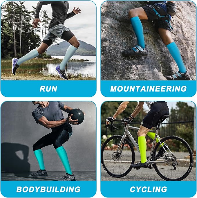 fenglaoda 8 Pairs Compression Socks for Men & Women 20-30 mmHg Knee High Nurse Pregnant Running Medical and Travel Athletic