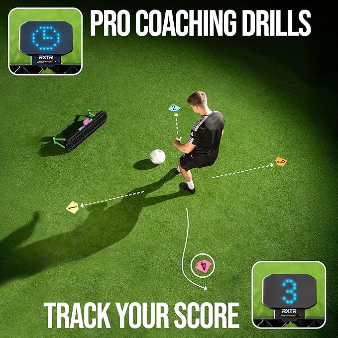 QUICKPLAY Replay Station Soccer Rebound Board - Portable Dual Surface Rebounder with Adjustable Angle - Soccer Training Equipment for Control, Passing Practice